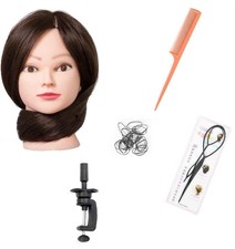 SILKY 26"-28" Testa Manichino Capelli con 60% Capelli Veri, Pratica Parrucchiere