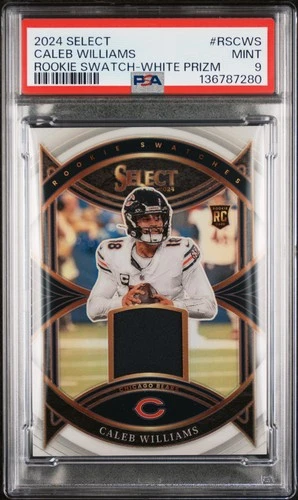 2024 PANINI SELECT ROOKIE SWATCHES WHITE CALEB WILLIAMS ROOKIE RC 70/75 PSA 9