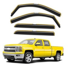in-Channel Window Rain Guards Fit Fit for 2014-2018 Silverado/ Sierra Crew Cab