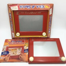Etch A Sketch Bundle - 2 Magic Screen Drawing Frames 12 Game Puzzle Overlays