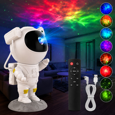 Astronaut Star Projector Galaxy Space Projector Night Light, 360 Degree Rotation