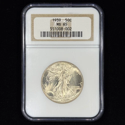 1939 50C MS65 NGC Walking Liberty Half Dollar