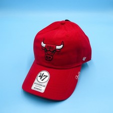 '47 Brand Cap Womens Adjustable Clean Up Chicago Bulls Red Cotton Hat NBA