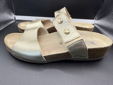 Mephisto Air Relax Gold Wedge Slides Sandals EU 39, Womans 9 Cork