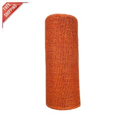 10" Orange Poly Burlap Deco Mesh - Perfect for Seasonal Decor and Crafts