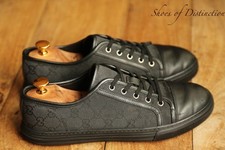 Gucci Ace GG Monogram Schwarz Leder Canvas Sc...