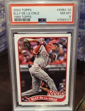2024 Topps - 1989 Topps Baseball Elly De La Cruz #89B2-34 (RC) PSA NM-MT 8