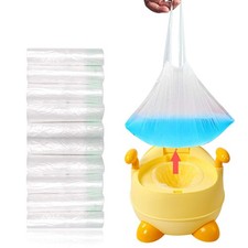 100 Pack Disposable Potty Liners with Drawstring, 17.3   9.4  Universal Fit Po...