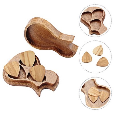 1 Set handgefertigte Holzgitarre mit Plektren für Gitarristen-Musikliebhaber