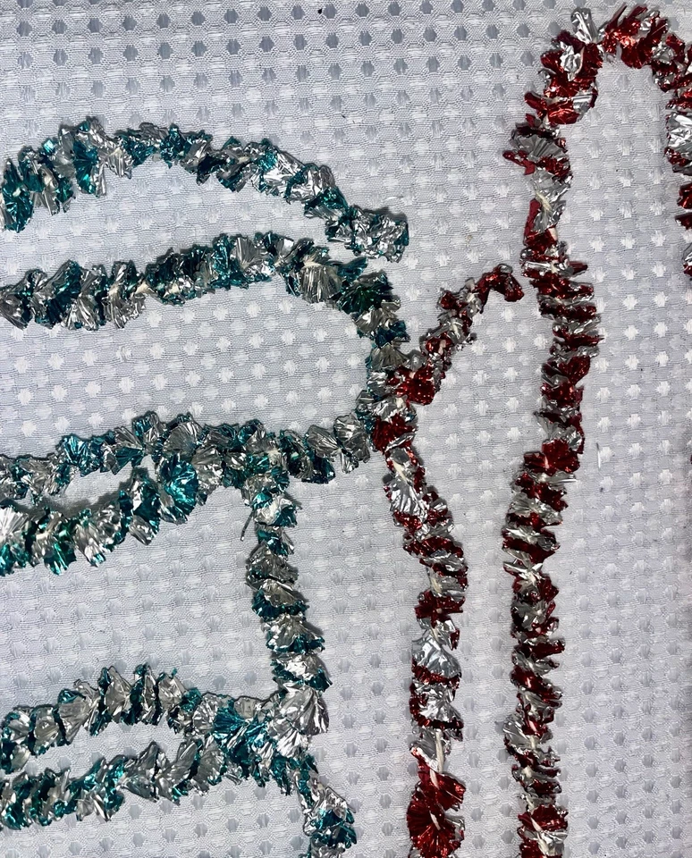 Lot Over 90 Feet of 1950s 60s Christmas Vintage Silver Foil Garland MCM Holiday - Image 2 of 4