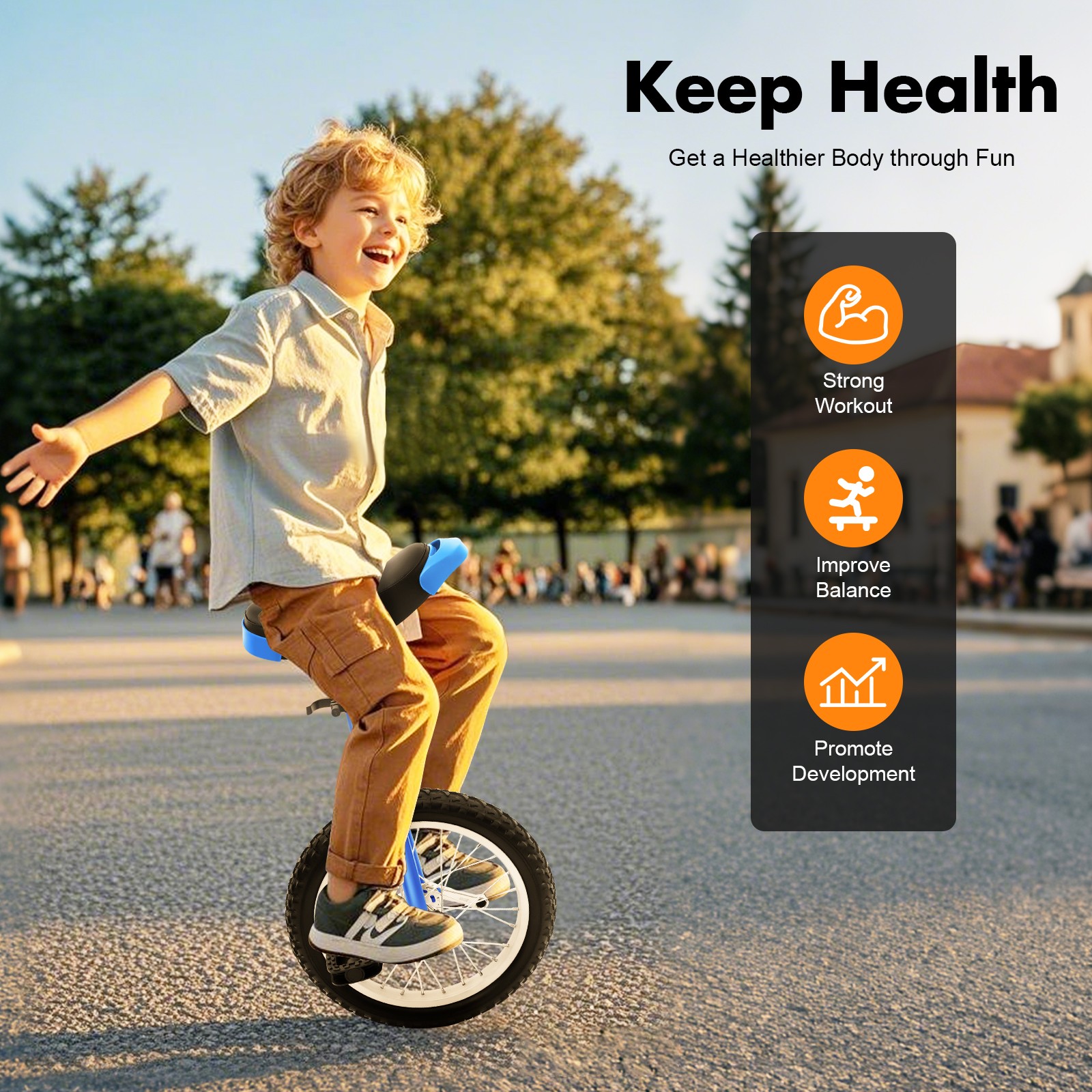 16" Unicycle One-Wheel Bike Kids Adults Beginner Outdoor Sports Self Balancing thumbnail 2
