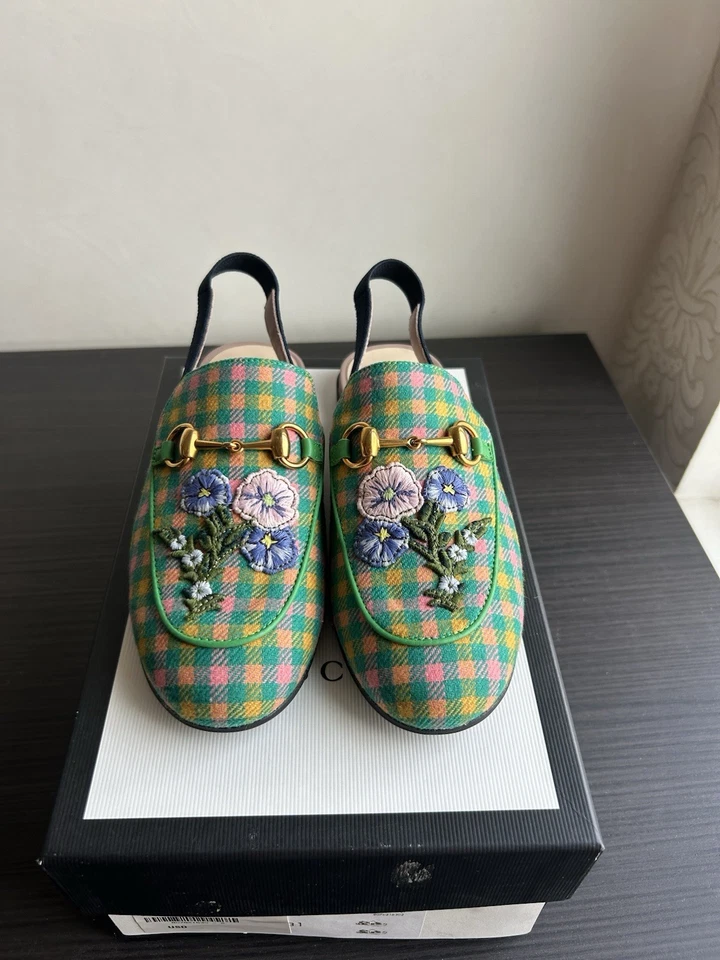 Gucci Niña Princetown Zapatos Multicolores Zapatilla 31 EU/13 US NUEVO EN CAJA Auténticos Foto 4 de 4