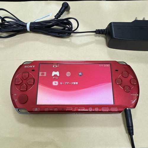 Console Sony PSP 3000 noire rouge uniquement sans batterie testée