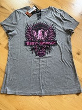 Harley-Davidson Womens Gray Cotton Crew Neck ...