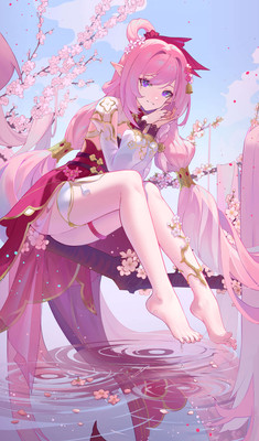Anime honkai impact 3rd fan art elysia girls pink hair Custom Gaming Mat Desk