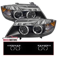 Black Projector Headlights Fits 2006-2008 Bmw E90 323i 335i 3 Series Led Strip