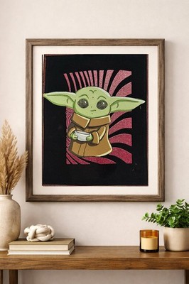 two face threads yoda coffee star wars smalls patch add-on custom upcycled 11x13