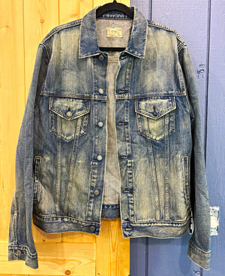 Polo Ralph Lauren Men's Blue Denim Jacket Button Front Point Collar Pockets XL