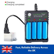 4 Slot USB Smart Fast Battery Charger for Li-ion 3.7V Batteries from UK seller