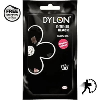DYLON INTENSE BLACK HAND DYE FABRIC CLOTHES DYE 50g