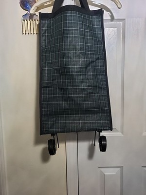 Plaid Green And Blue Lightweight Travel Bag With Wheels