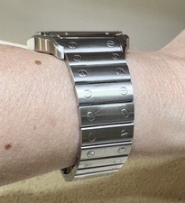 Cartier Santos De Cartier S/S Green Dial Medium Size Watch 4075 5