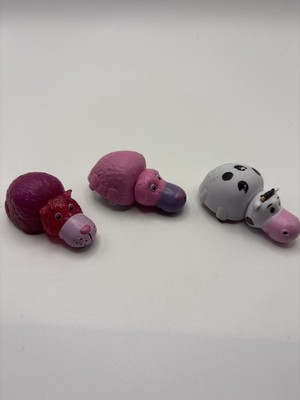 Flip A Zoo Animal Cow/Pig, Purple Hedgehog/Pink Cat & Gray Husky/Wolf/Pink Hippo