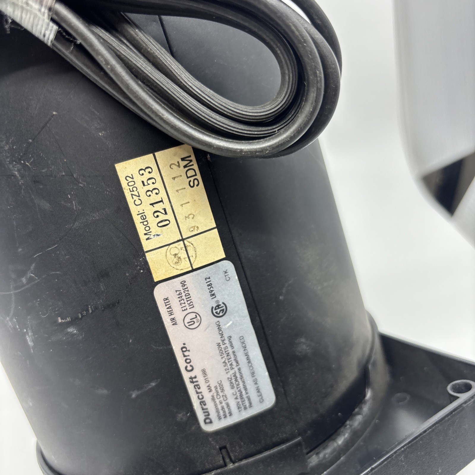 Duracraft CZ-502C Commercial Grade Portable Electric Turbo Air Heater WORKS