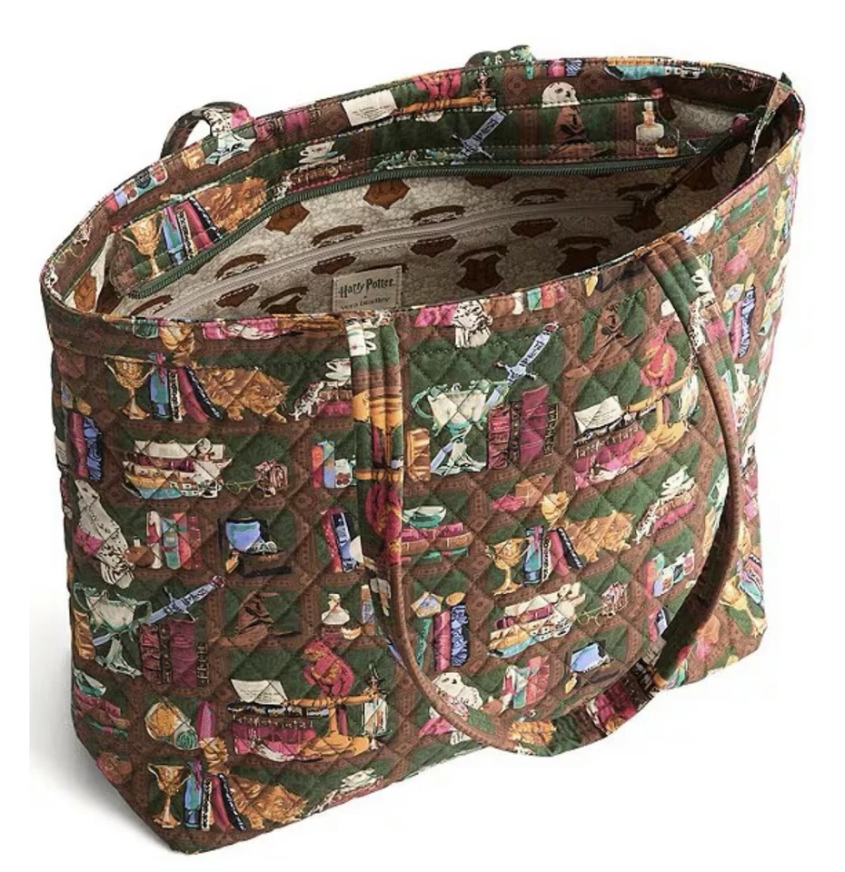 Vera Bradley 哈利波特霍格沃茨图书馆大号拉链托特包限量版全新带标签 — 第 2/4 张图片