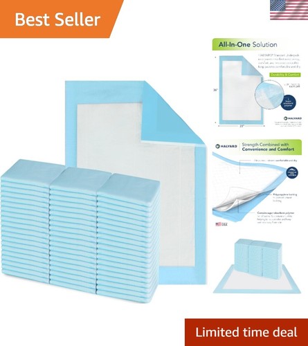 Disposable Standard Underpads Incontinence Pads, 23”x36” Case of 150, Lt. Blu... - Picture 1 of 8