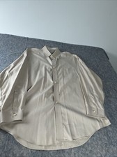 Stafford Men's 17 Wrinkle Free Oxford 35 Tan Long Sleeve Dress Shirt