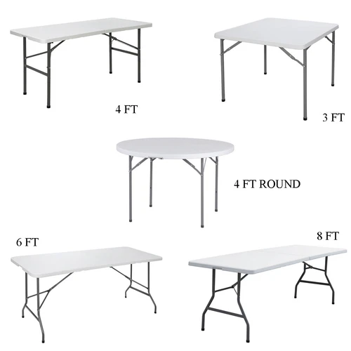 3/4/6/8 FT Plastic Folding Table Portable Picnic Camping Table Indoor Outdoor 
