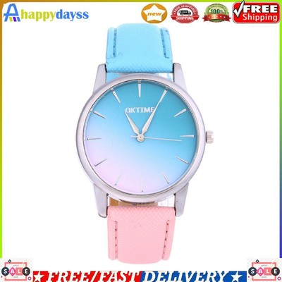 Women Casual Candy Color Leather Belt Student Watch (2#)