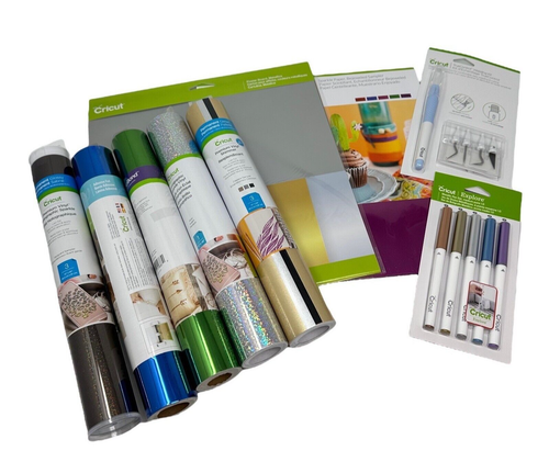 Cricut Lot Vinyl Cardstock Poster Board True Control Kit Pen Set Bundle Gift New