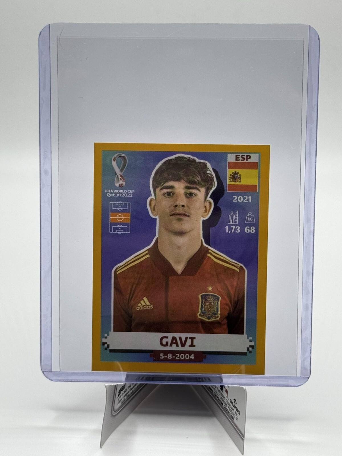 Panini World Cup Qatar 2022 Gavi ESP10 Spain Gold Parallel Exclusive Sticker