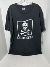 Vintage Jolly Rogers Aircraft Carrier Skull Shirt Made In Usa Single Stitch