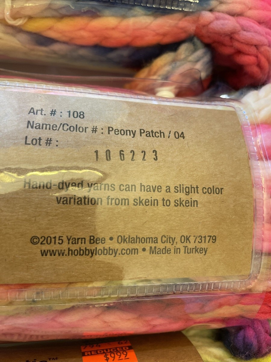 Yarn Bee Authentic HandDyed Chunky Knit Yarn Peony Patch