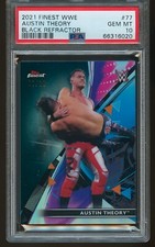 Austin Theory 2021 Topps Finest WWE Black Refractor #77 /10 PSA 10