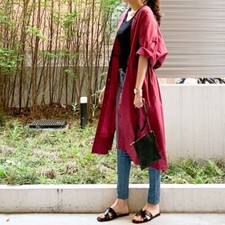 Lemaire Uniqlo U Women Oversized Cotton Short Sleeve Shirt Dress Wine L RARE NWT