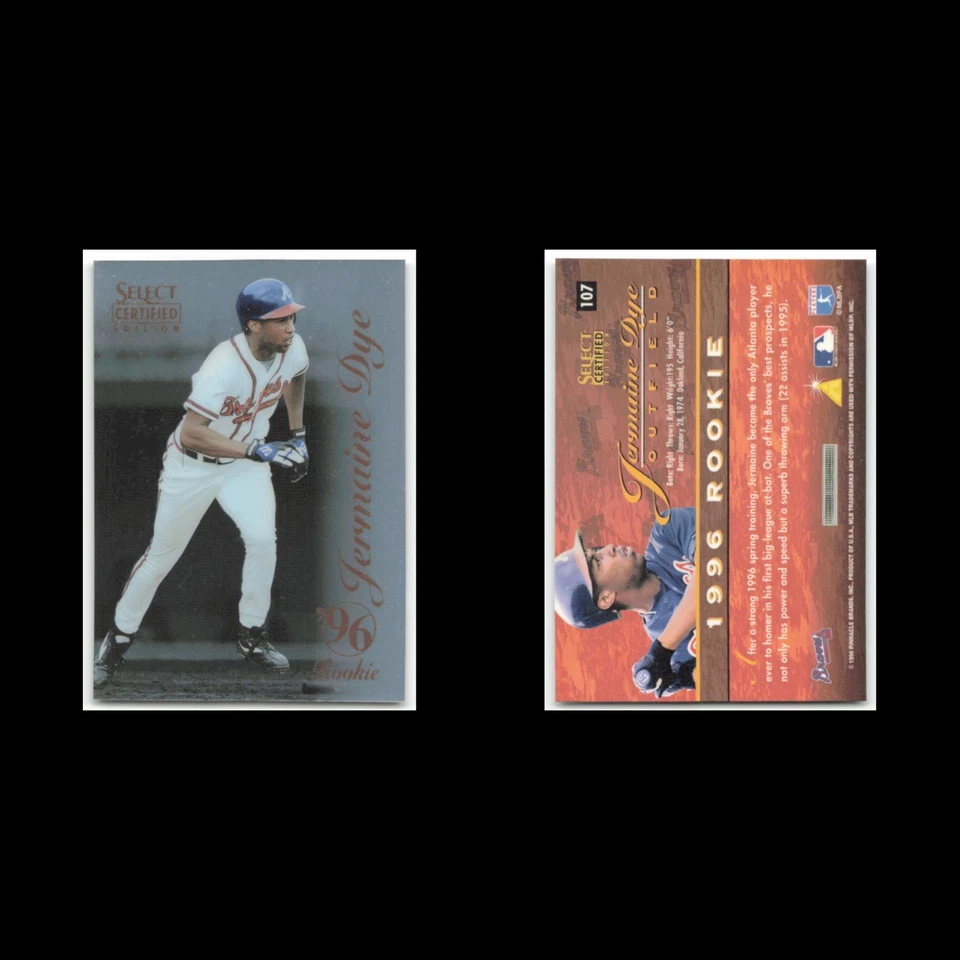 Jermaine Dye Rookie #107 1996 Select Certified Atlanta Braves Baseball Card MLB - Image 3 of 3