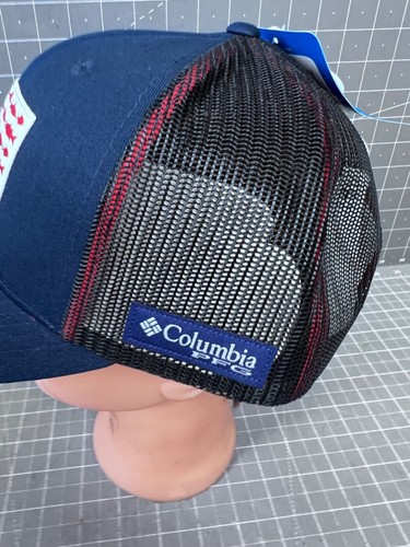 Columbia PFG Fish Flag Snapback Cap NEW Navy Blue - Picture 2 of 8