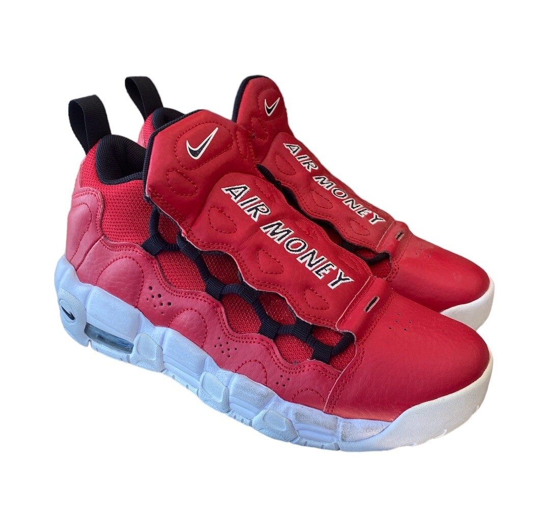 0128) Nike Air More Money Retro GS AH5215-601 Gym Red/White