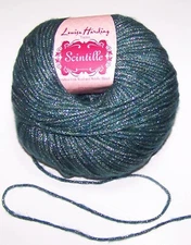 LOT of 5 balls Louisa Harding SCINTILLE Worsted Yarn #8 TOPAZ TEAL with METALLIC