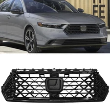 For Honda Accord 2023-2024 Mesh Grill Black Front  Bumper Upper Grille Plastic