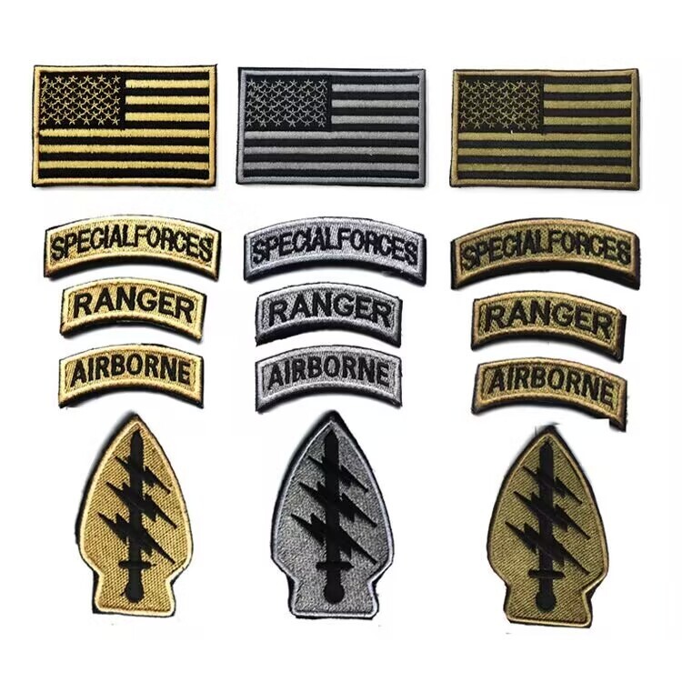 3Set Special Forces Airborne Ranger Tabs Tactical Embroidered Hook