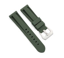 Premium FKM Uhrenarmband mit Tubes Modell Raffina oliv-grün 24 mm, komp. Panerai