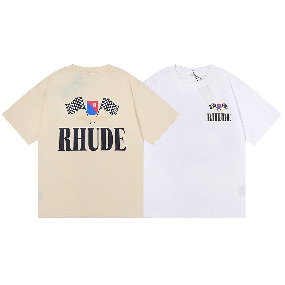 RHUDE graphic print unisex loose fit short sleeve casual T-shirt