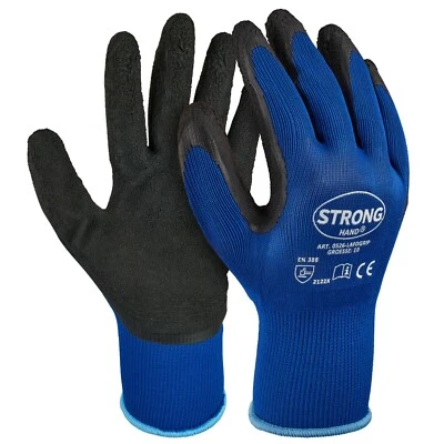 Schwarze Arbeitshandschuhe LAFOGRIP Stronghand mit Grip Latexhandschuhe Gr. 8-11