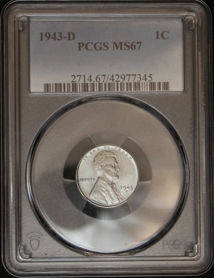 1943-D MS67 Steel Cent, PCGS 42977345 - Image 3 of 4
