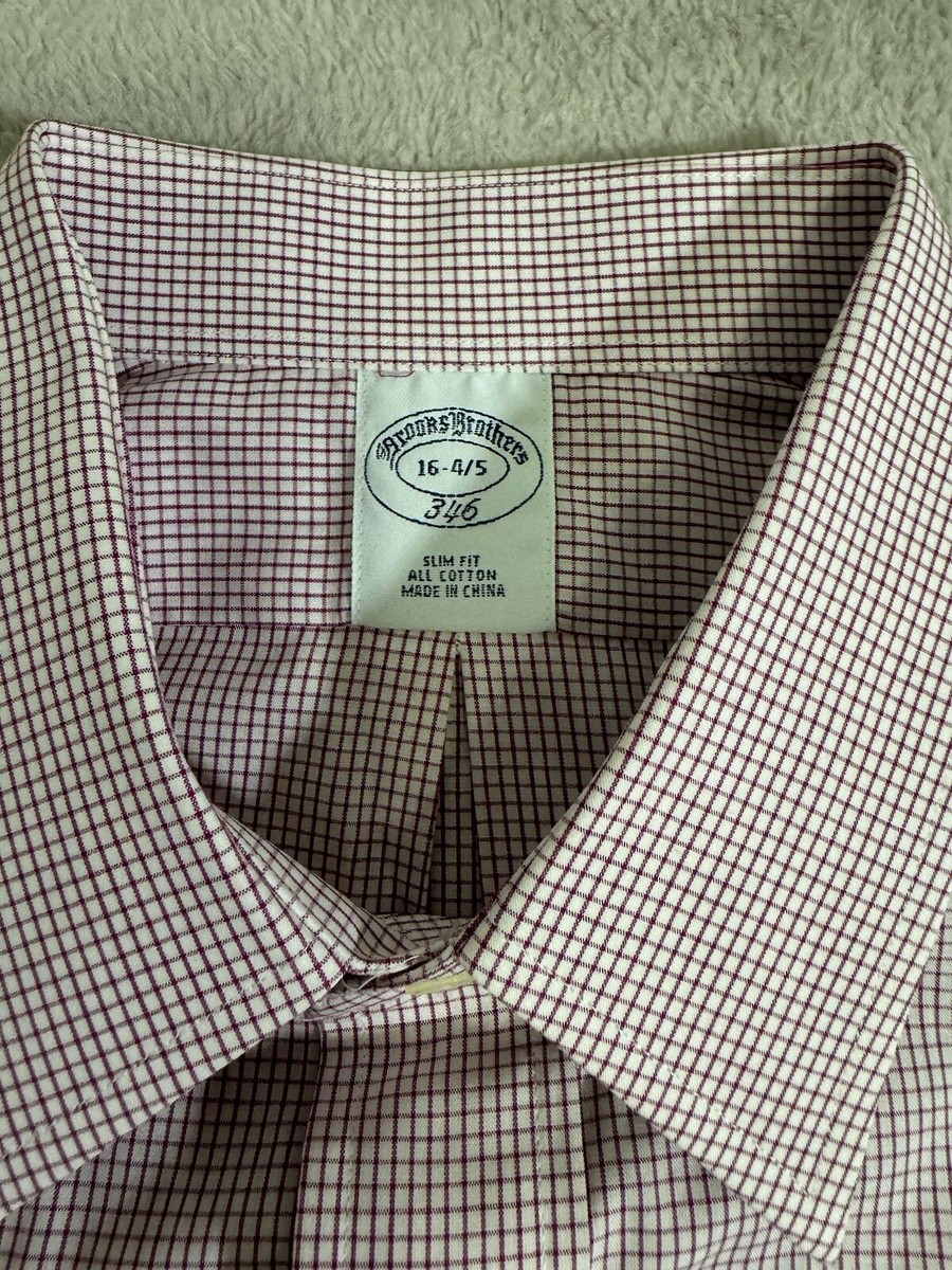 Brooks Brothers 346 Mens Dress Shirt 16 4/5 Red White Check Button Down Non-iron | eBay Brooks Brothers 346 Mens Dress Shirt 16 4/5 Red White Check Button Down Non-iron | eBay